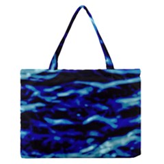 Blue Waves Abstract Series No8 Zipper Medium Tote Bag