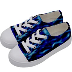 Blue Waves Abstract Series No8 Kids  Low Top Canvas Sneakers