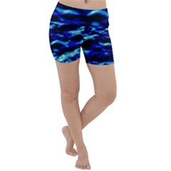 Blue Waves Abstract Series No8 Lightweight Velour Yoga Shorts