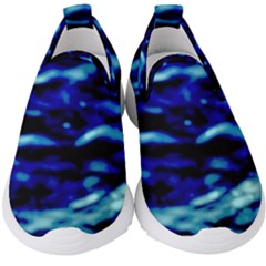 Blue Waves Abstract Series No8 Kids  Slip On Sneakers