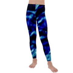 Blue Waves Abstract Series No8 Kids  Lightweight Velour Leggings