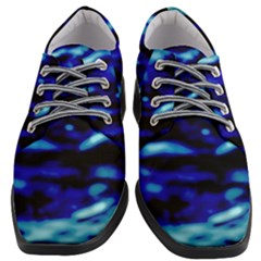 Blue Waves Abstract Series No8 Women Heeled Oxford Shoes