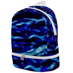 Blue Waves Abstract Series No8 Zip Bottom Backpack