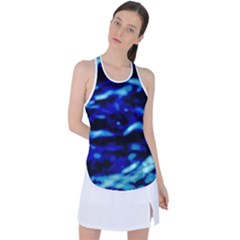 Blue Waves Abstract Series No8 Racer Back Mesh Tank Top