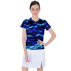 Blue Waves Abstract Series No8 Women s Sports Top