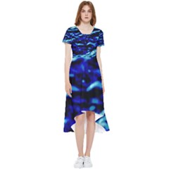 Blue Waves Abstract Series No8 High Low Boho Dress