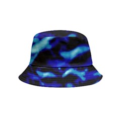 Blue Waves Abstract Series No8 Inside Out Bucket Hat (kids) by DimitriosArt