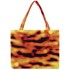 Red  Waves Abstract Series No5 Mini Tote Bag by DimitriosArt