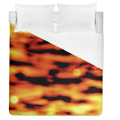 Red  Waves Abstract Series No5 Duvet Cover (queen Size) by DimitriosArt