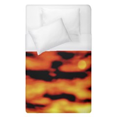 Red  Waves Abstract Series No5 Duvet Cover (single Size) by DimitriosArt