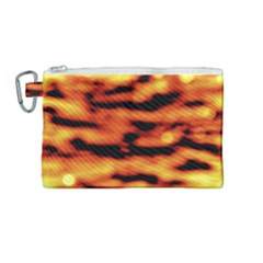 Red  Waves Abstract Series No5 Canvas Cosmetic Bag (medium) by DimitriosArt