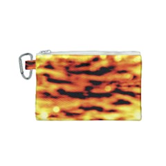 Red  Waves Abstract Series No5 Canvas Cosmetic Bag (small) by DimitriosArt