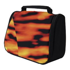 Red  Waves Abstract Series No5 Full Print Travel Pouch (small) by DimitriosArt