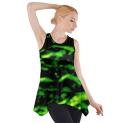 Green  Waves Abstract Series No3 Side Drop Tank Tunic by DimitriosArt