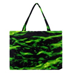 Green  Waves Abstract Series No3 Medium Tote Bag by DimitriosArt