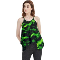 Green  Waves Abstract Series No3 Flowy Camisole Tank Top by DimitriosArt