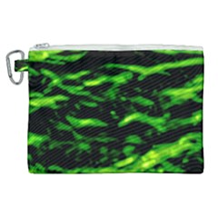 Green  Waves Abstract Series No3 Canvas Cosmetic Bag (xl) by DimitriosArt