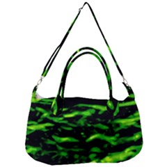 Green  Waves Abstract Series No3 Removal Strap Handbag by DimitriosArt