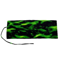 Green  Waves Abstract Series No3 Roll Up Canvas Pencil Holder (s) by DimitriosArt