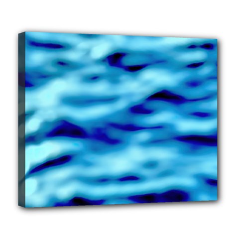 Blue Waves Abstract Series No4 Deluxe Canvas 24  X 20  (stretched) by DimitriosArt