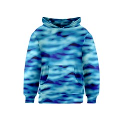 Blue Waves Abstract Series No4 Kids  Pullover Hoodie