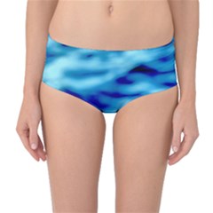 Blue Waves Abstract Series No4 Mid-waist Bikini Bottoms by DimitriosArt