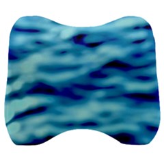 Blue Waves Abstract Series No4 Velour Head Support Cushion