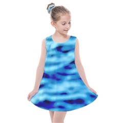 Blue Waves Abstract Series No4 Kids  Summer Dress by DimitriosArt