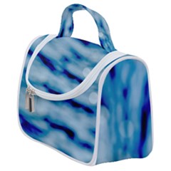Blue Waves Abstract Series No5 Satchel Handbag by DimitriosArt