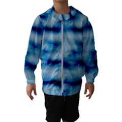 Blue Waves Abstract Series No5 Kids  Hooded Windbreaker by DimitriosArt