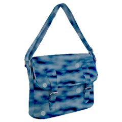 Blue Waves Abstract Series No5 Buckle Messenger Bag by DimitriosArt