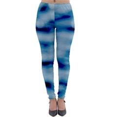 Blue Waves Abstract Series No5 Lightweight Velour Leggings by DimitriosArt