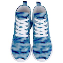 Blue Waves Abstract Series No5 Women s Lightweight High Top Sneakers by DimitriosArt