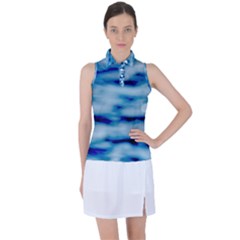Blue Waves Abstract Series No5 Women s Sleeveless Polo Tee by DimitriosArt