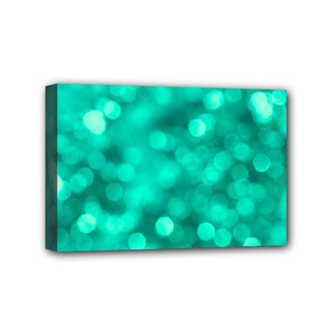Light Reflections Abstract No9 Turquoise Mini Canvas 6  X 4  (stretched) by DimitriosArt