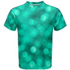 Light Reflections Abstract No9 Turquoise Men s Cotton Tee by DimitriosArt