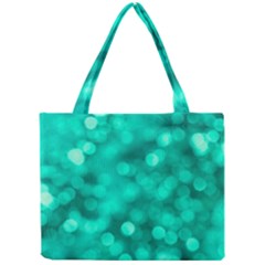 Light Reflections Abstract No9 Turquoise Mini Tote Bag by DimitriosArt