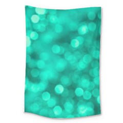 Light Reflections Abstract No9 Turquoise Large Tapestry by DimitriosArt