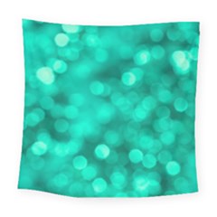 Light Reflections Abstract No9 Turquoise Square Tapestry (large) by DimitriosArt