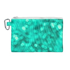 Light Reflections Abstract No9 Turquoise Canvas Cosmetic Bag (large) by DimitriosArt