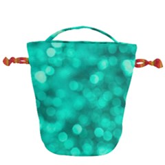 Light Reflections Abstract No9 Turquoise Drawstring Bucket Bag by DimitriosArt