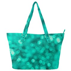 Light Reflections Abstract No9 Turquoise Full Print Shoulder Bag by DimitriosArt