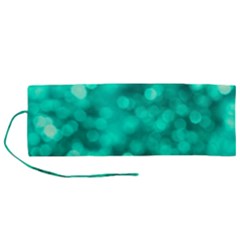 Light Reflections Abstract No9 Turquoise Roll Up Canvas Pencil Holder (m) by DimitriosArt