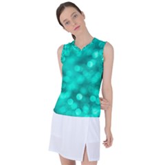 Light Reflections Abstract No9 Turquoise Women s Sleeveless Sports Top by DimitriosArt