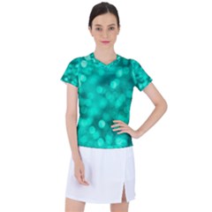 Light Reflections Abstract No9 Turquoise Women s Sports Top