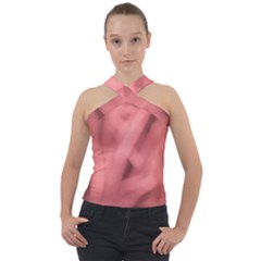 Red Flames Abstract No2 Cross Neck Velour Top by DimitriosArt