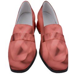 Red Flames Abstract No2 Women s Chunky Heel Loafers by DimitriosArt