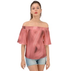 Red Flames Abstract No2 Off Shoulder Short Sleeve Top by DimitriosArt