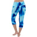 Blue Abstract 2 Lightweight Velour Capri Yoga Leggings View4