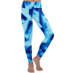 Blue Abstract 2 Kids  Lightweight Velour Classic Yoga Leggings by DimitriosArt